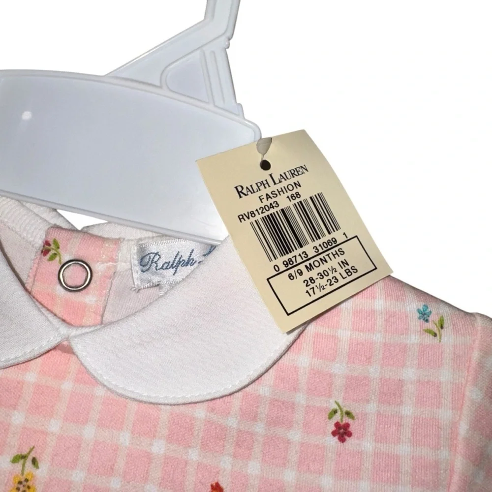 Ralph Lauren Baby Girl's Size 6-9 Months Footed Sleeper NWT Floral Vintage 1990s